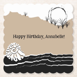 Het is een Beach Birthday Party Kartonnen Onderzetters