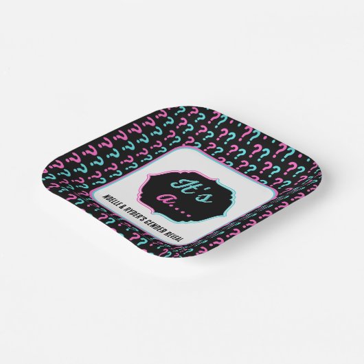 Het is een..Blauw en Roze Genderonthulling Papieren Bordje (Gebogen)