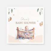 Het is een Boho Bassinet baby shower Servet (Voorkant)