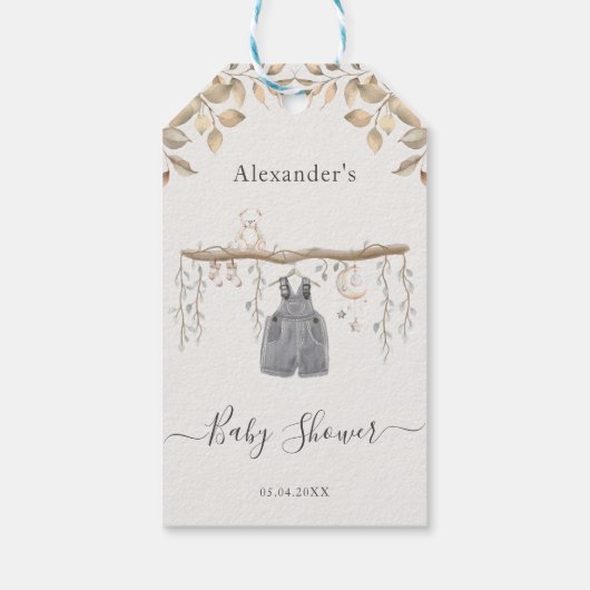 Het is een Boho kleding Baby shower dank je Cadeaulabel (Achterkant)