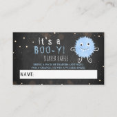 Het is een Boo-y! Little Monster Halloween Baby sh Informatiekaartje (Voorkant)