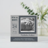 Het is een BOY. Aankondiging van de geboorte Blue (Staand voorkant)