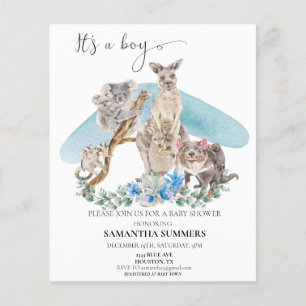 Het is een Boy Australian Animal Baby shower Blue