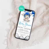 Het is een Boy Aviator Beer Baby shower Kaart