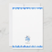 Het is een Boy Baby Carriage Shower Invitation Kaart (Achterkant)