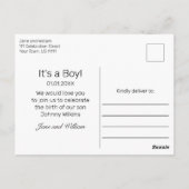 Het is een Boy Baby Geboorte Foto Aankondiging Bri Briefkaart (Achterkant)