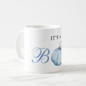 Het is een Boy Baby pompoen Koffiemok (Voorkant links)