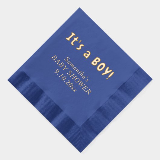 Het is een Boy Baby shower Naam Folie Servetten (Rechts)