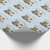 Het is een Boy, Baby & Teddy Bear Baby shower Gift Cadeaupapier (Hoek)