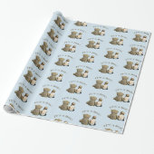 Het is een Boy, Baby & Teddy Bear Baby shower Gift Cadeaupapier (Uitgerold)