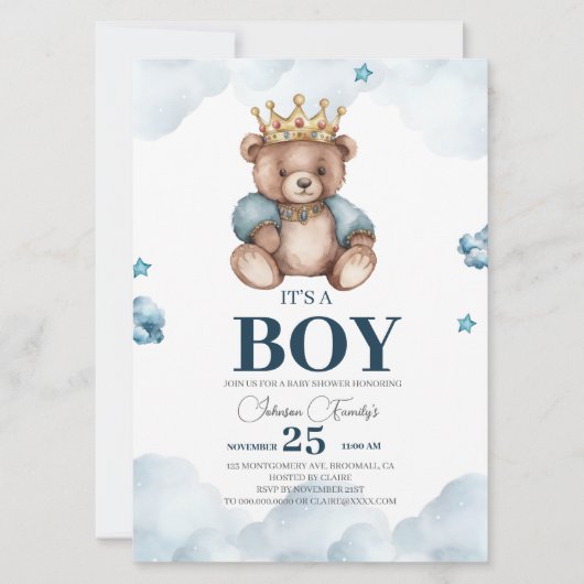 HET IS EEN BOY BEER BABY SHOWER KAART (Voorkant)