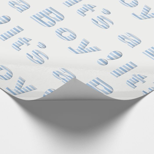 HET IS EEN BOY!  Blauw en wit BABY SHOWER Cadeaupapier (Hoek)
