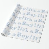 HET IS EEN BOY!  Blauw en wit BABY SHOWER Cadeaupapier (Uitgerold)