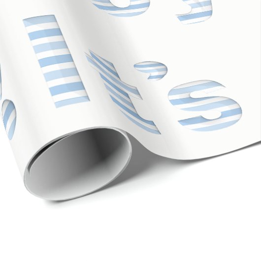 HET IS EEN BOY! Blauw en wit BABY SHOWER Cadeaupapier (Rol Hoek)