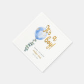 Het is een Boy Blue Balloon Baby shower servetten (Hoek)