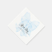 Het is een Boy Blue Bow Modern Elegant Baby shower Servet (Hoek)