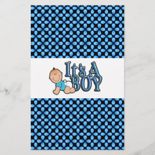 Het is een Boy Blue Text w / Baby Snoep Bar Wrappe Briefpapier