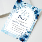 Het is een Boy Blue Waterverf Baby shower Kaart