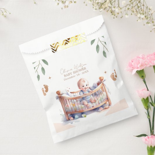 Het is een Boy Boho Bassinet baby shower Bedankzakje (Gezegeld)