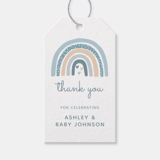 Het is een Boy Boho Rainbow Baby shower Cadeaulabel (Voorkant)