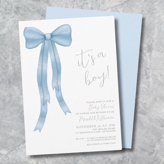 Het is een Boy Bow Baby shower Kaart