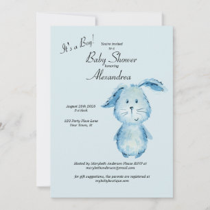 Het is een Boy Bunny Waterverf Baby shower Kaart