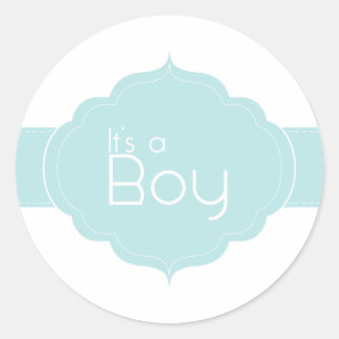 Het is een Boy Cupcake Topper/Sticker Ronde Sticker