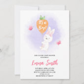 Het is een Boy Cute Bunny Baby shower Uitnodiging (Voorkant)