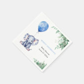 Het is een Boy Elephant Balloon Blue Baby shower Servet (Hoek)