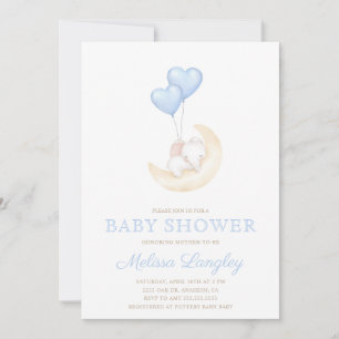Het is een Boy elephant blue ballon schattig Baby  Kaart