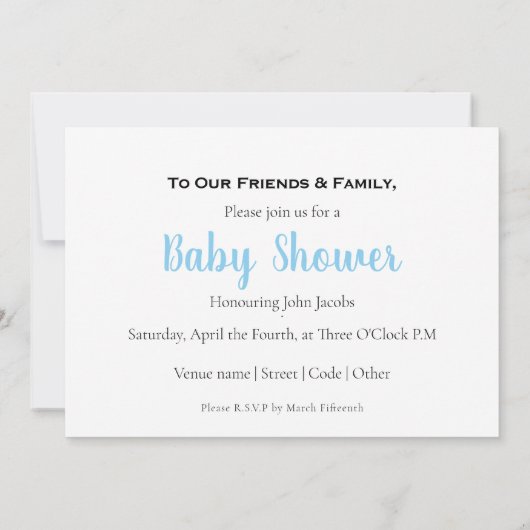 Het is een boy foto baby shower kaart. kaart (Achterkant)