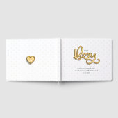 Het is een Boy Gold Script Balloon Letters Baby Gastenboek (Volledig)
