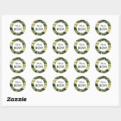 Het is een BOY. Groene camo aankondiging voor stic Ronde Sticker (Vel)