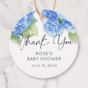 Het is een Boy Hydrangea Blue Flowers Baby shower Bedankjes Labels