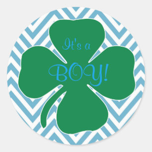 Het is een Boy Irish thema Baby shower Stickers