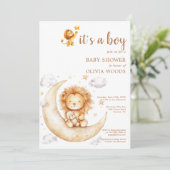 Het is een Boy Lion Baby shower Kaart (Staand voorkant)