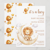 Het is een Boy Lion Baby shower Kaart (Voorkant / Achterkant)