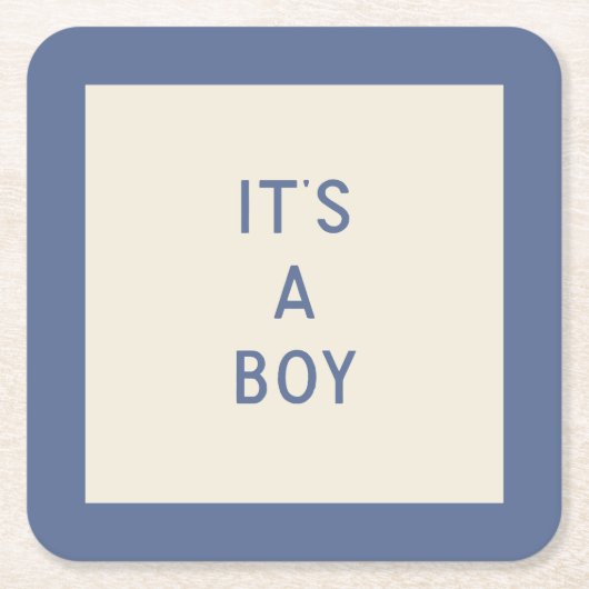 Het is een Boy Minimal Paper Onderzetter (Voorkant)