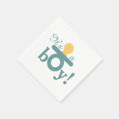 Het is een Boy Pacifier Announcement Paper Napkin- Servetten (Hoek)