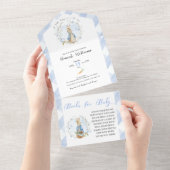 Het is een Boy Peter Rabbit Baby shower All In One Uitnodiging (Afscheurbaar)