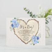 Het is een Boy rustieke bloemendouche voor valenti Kaart (Staand voorkant)