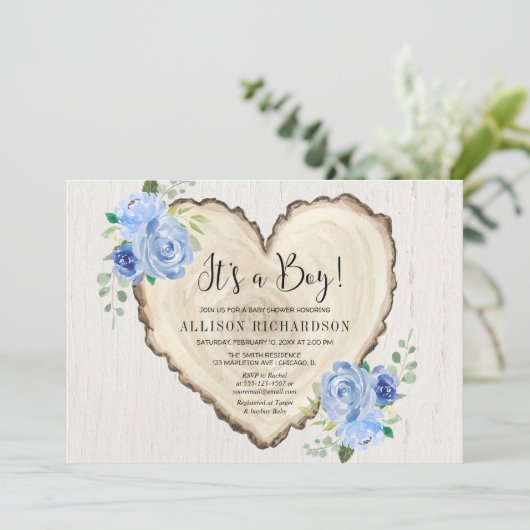 Het is een Boy rustieke bloemendouche voor valenti Kaart (Staand voorkant)