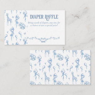 Het is een Boy Safari Animal Blue Balloon Baby sho Informatiekaartje