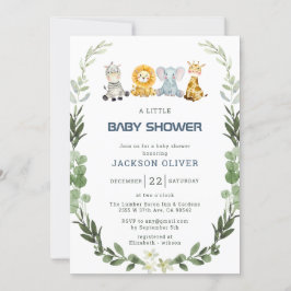 Het is een Boy Safari Baby shower Kaart