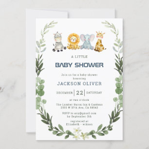 Het is een Boy Safari Baby shower Kaart