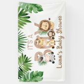 Het is een Boy Safari Baby shower Spandoek (Verticaal)