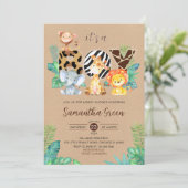 Het is een Boy Safari Oerwoud Baby shower Kaart (Staand voorkant)