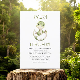 Het is een Boy Schattige Dinosaur Baby Boy Shower Kaart