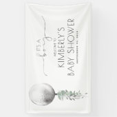 Het is een Boy Silver Balloon Baby shower Banner (Verticaal)