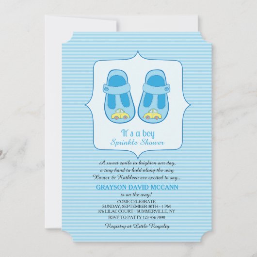 Het is een Boy Sprinkle Baby shower Kaart (Voorkant)